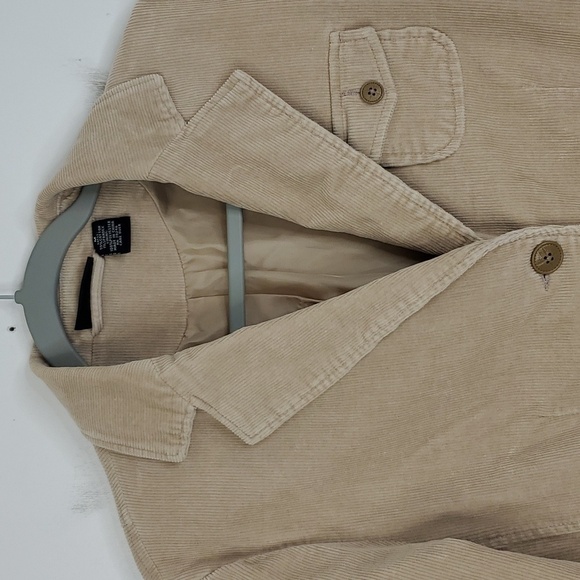 Relativity Corduroy Jacket Faux Leather Covered Buttons Academia Fall Womens M - Picture 2 of 11